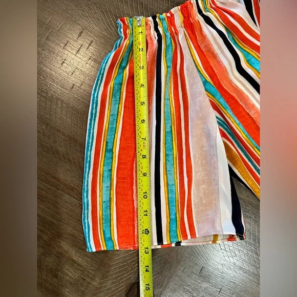 NEW Mossimo Womens Watercolor Stripe Off The Shoulder Flutter Sleeve Top ~M NWT - Picture 10 of 14